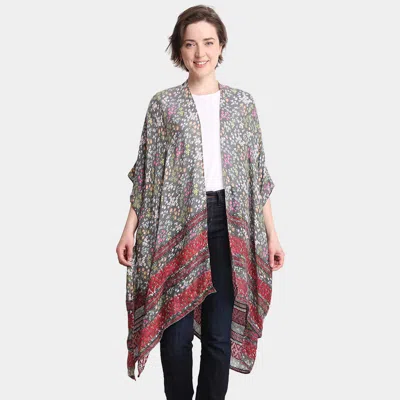 Truedames Flower Cover Up Kimono Poncho In Multi
