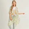 Truedames Flower Leaf Print Cover Up Kimono Poncho In Multi