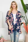 Truedames Flower Print Kimono In Blue