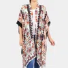 Truedames Flower Printed Cover Up Kimono Poncho In Multi