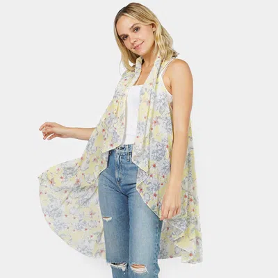 Truedames Flower Printed Round Vest In Multi