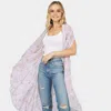 Truedames Flower Printed Round Vest In Purple