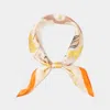 Truedames Flower Printed Square Scarf In Orange