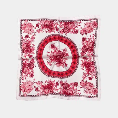 Truedames Flower Printed Square Silky Satin Scarf Shawl In Multi