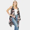Truedames Flower Printed Vest In Black