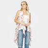 Truedames Flower Printed Vest In White
