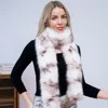 Truedames Fluffy Faux Fur Long Wrap Scarf In Neutral