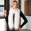 Truedames Fluffy Faux Long Fur Long Wrap Scarf In White