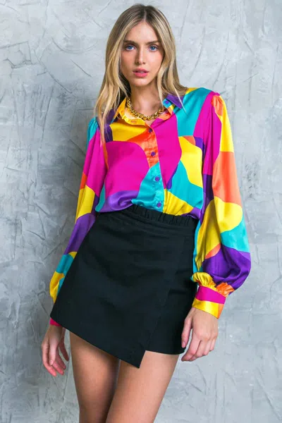 Truedames Follow The Flow Woven Top In Multi