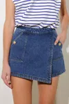 Truedames For A Second Denim Skort In Blue