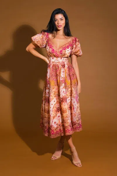 Truedames For Good Woven Midi Dress In Multi