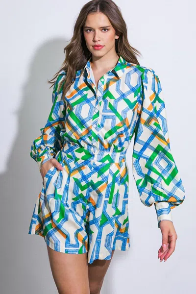 Truedames For The Occasion Woven Romper In Multi