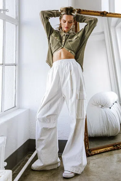 Truedames Forever By Your Side Woven Cargo Pants In White