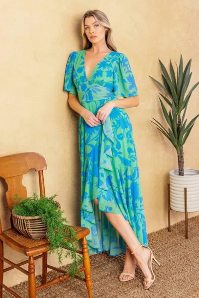 Truedames Forever Daydreaming Woven Midi Dress In Multi
