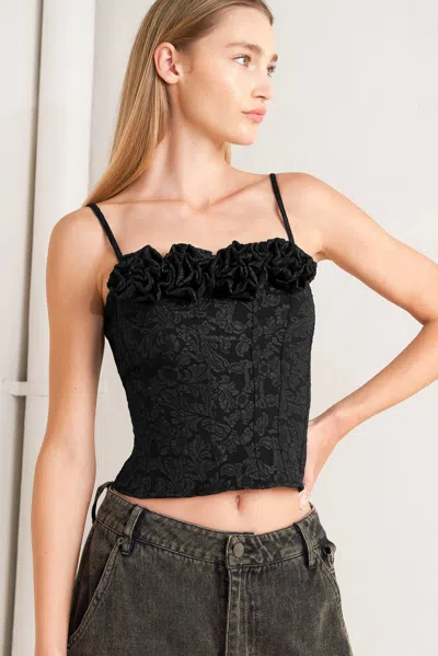 Truedames Forever Daydreaming Woven Top In Black