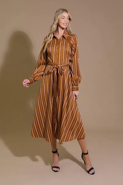Truedames Forever Your Girl Woven Midi Dress In Brown