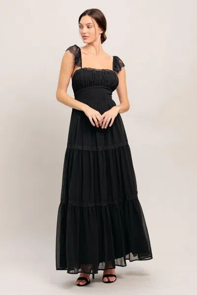 Truedames Forgotten Romance Woven Maxi Dress In Black