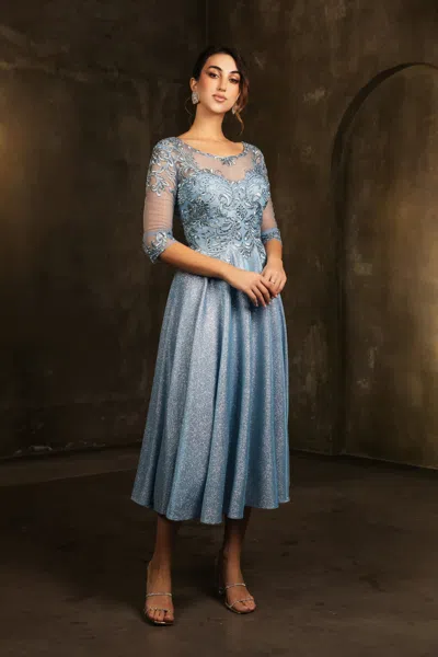 Truedames Formal Dress A-line Round Neck In Pink