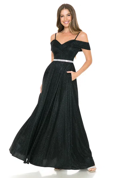 Truedames Formal Dress Sweetheart Embellished Evening Gown In Black