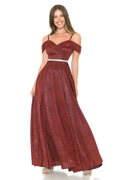 Truedames Formal Dress Sweetheart Embellished Evening Gown In Metallic
