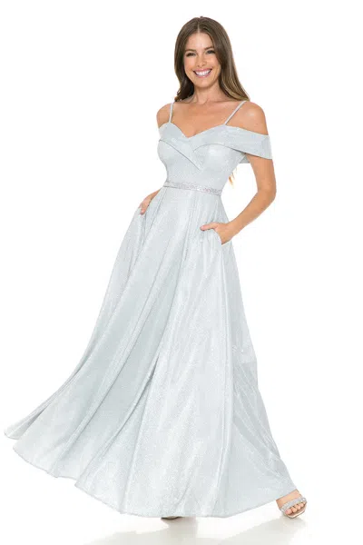 Truedames Formal Dress Sweetheart Embellished Evening Gown In Silver