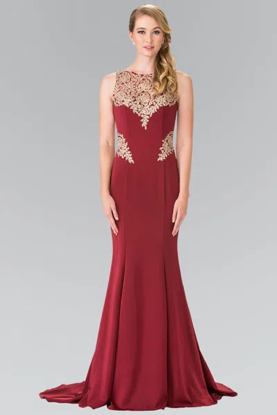 Truedames Formal Evening Gown In Burgundy