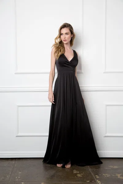 Truedames Formal Sleeveless Long Bridesmaid Dress In Black