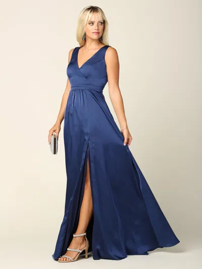 Truedames Formal Sleeveless Long Bridesmaid Dress In Blue