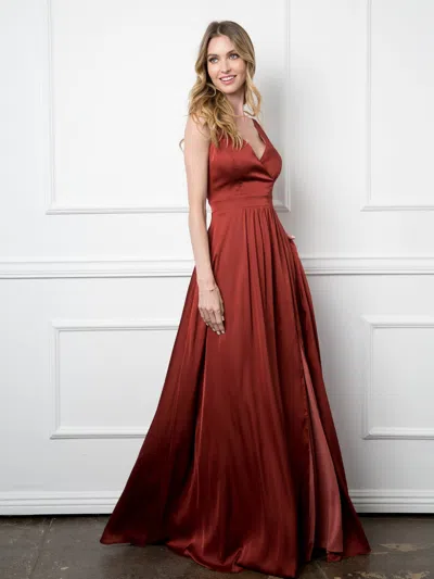 Truedames Formal Sleeveless Long Bridesmaid Dress In Multi