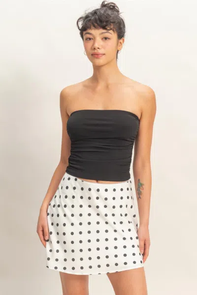 Truedames Form-fitting Ruched Bandeau Crop Top In Multi