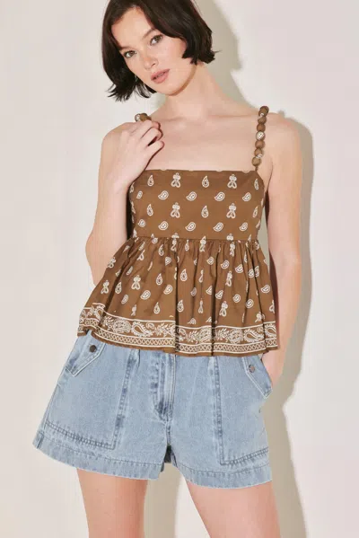 Truedames Free Spirit Mode Woven Top In Brown