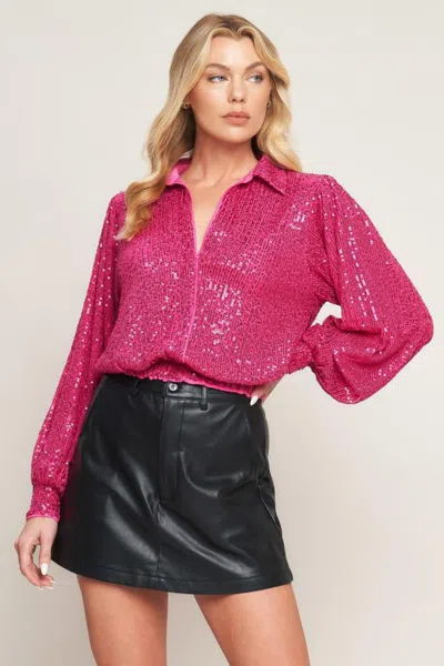 Truedames Freedom Calls Sequin Top In Pink