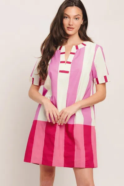 Truedames Fresh Pink Woven Mini Dress