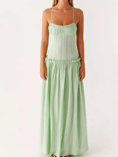 Truedames Frill Spaghetti Strap Maxi Dress In Green