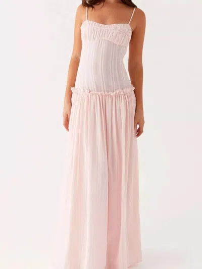 Truedames Frill Spaghetti Strap Maxi Dress In Pink
