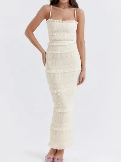 Truedames Frill Tiered Textured Maxi Cami Dress In White