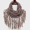 Truedames Fringe Drop Two Tone Knit Snood Scarf In Neutral