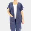 Truedames Front Pockets Jersey Vest In Blue
