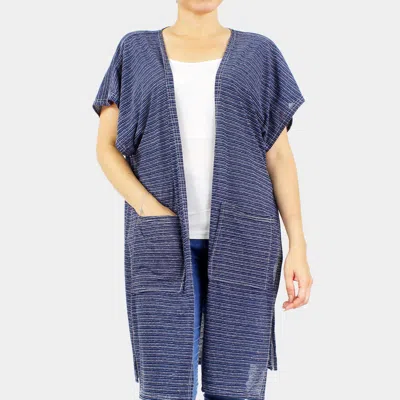 Truedames Front Pockets Jersey Vest In Blue