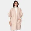 Truedames Front Pockets Open Ruana Kimono Poncho In Neutral