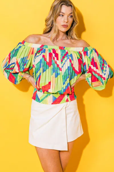 Truedames Frosted Upon Woven Top In Multi