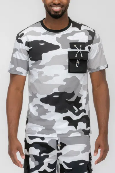 Truedames Full Camo Short Sleeve Tshirt In Grey