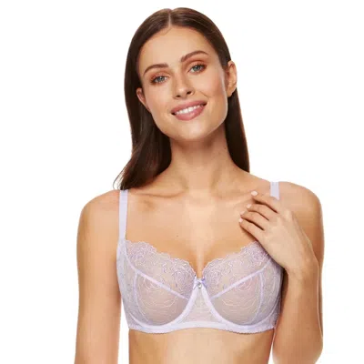 Truedames Full Coverage Mesh Balconette Bra In Purple