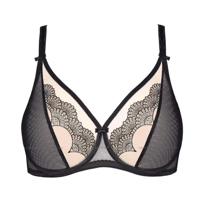 Truedames Full Coverage Plunge Support Bra In Black