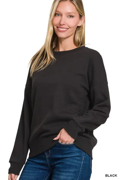 TRUEDAMES FULL SIZE FLEECE DROP SHOULDER SWEATSHIRT PLUS SIZE