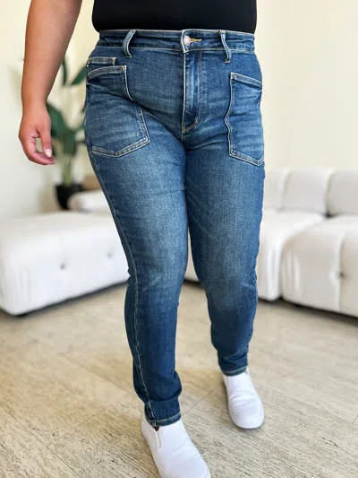 Truedames Full Size High Waist Skinny Jeans In Blue