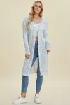 Truedames Full Size Open Front Longline Cardigan In Pink