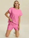 Truedames Full Size Texture T-shirt And Shorts Set In Purple