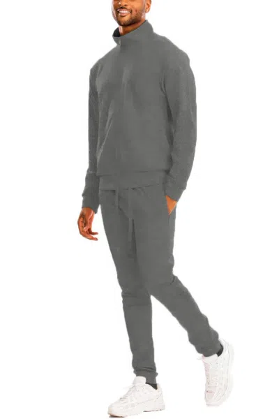 Truedames Full Zip Up Solid Track Jacket Set In Pink