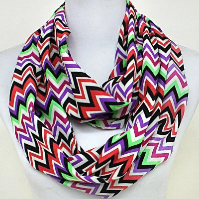 Truedames Funky Chevron Polyester Infinity Spring Scarf In Multi